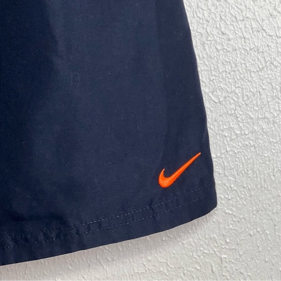 Nike Mens Swim Trunks Blue Orange Swoosh Logo Drawstring Beach Swimming Size XL - Picture 2 of 12